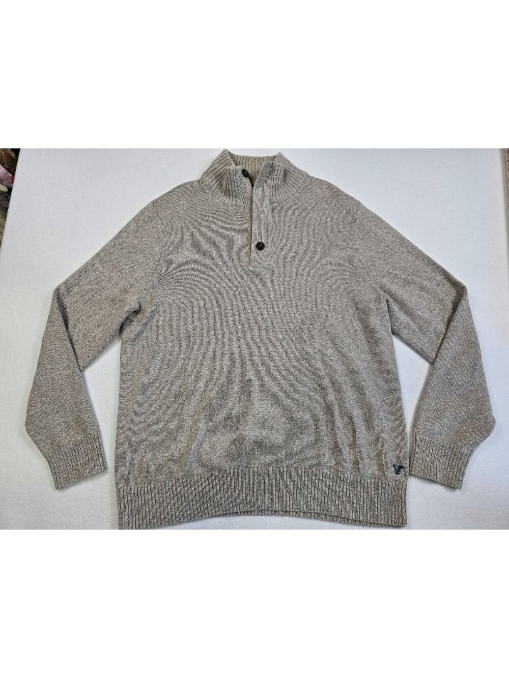 Vintage American Eagle Outfitters Mens XXL Beige Athletic Fit Cotton Sweater